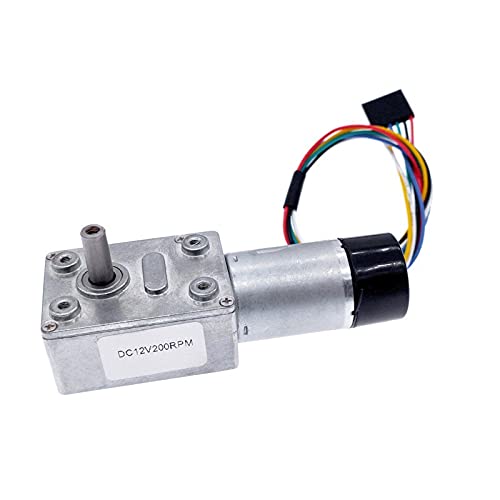Dc Motor,Motor,Elektromotor DC-Motor mit Hall-Encoder Codieren Sie den DC12V-Wurm-Gangmotor mit hohem Drehmoment 5-200RPM(30) von Shupiquant