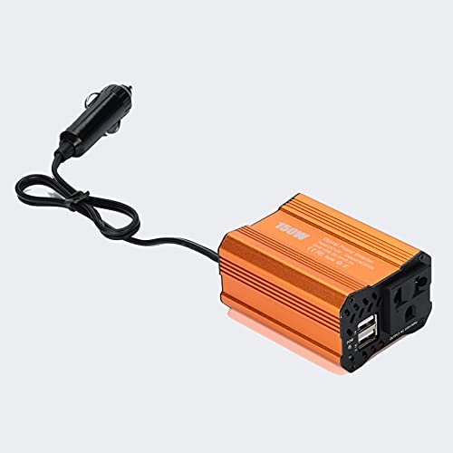 Wechselrichter Auto,Wechselrichter für Fahrzeuge 150W Auto Wechselrichter 12V Runde 110V / 220V Autoladegerät Boost(Golden12V 110V-150W) von Shupiquant