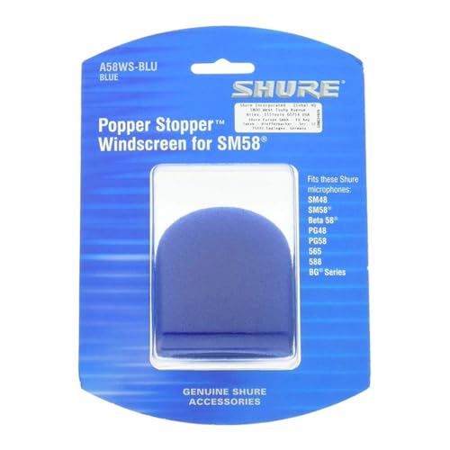 Shure A58WS-BLK Schaumstoff-Windschutz für alle Shure-Ball-Mikrofone, Blau von Shure
