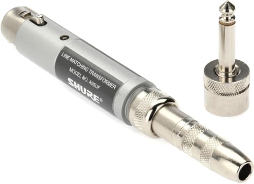 Shure A95UF Transformator Low Z, Female XLR auf High Z MC1M Stecker mit passendem 1/4 Zoll Telefonstecker/Buchse von Shure