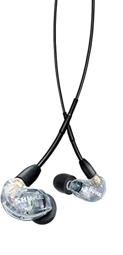 Shure AONIC 215 Wired Sound isolierende Ohrhörer, klarer Sound, Einzelfahrer, sicherer In -Ear -Anpassung, abnehmbares Kabel, langlebige Qualität, kompatibel mit Apple & Android -Geräten - Clear von Shure