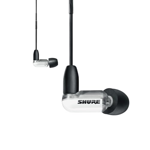 Shure AONIC 3 kabelgebundene Sound Isolating Ohrhörer, transparenter Klang, ein Treiber, In-Ear, abnehmbares Kabel, hochwertig und robust, kompatibel mit Apple- und Android-Geräten – Weiß von Shure