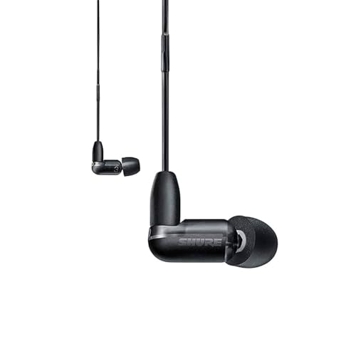 Shure AONIC 3 verdrahtete Sound isolierende Ohrhörer, Einzelfahrer mit Bassport, In -Ear -Passform, abnehmbares Kabel, kompatibel mit Apple & Android -Geräten - Schwarz von Shure