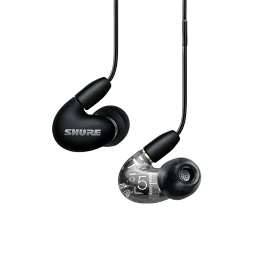 Shure AONIC 5 kabelgebundene Sound Isolating Ohrhörer, hochauflösender Klang und natürliche Basswiedergabe, drei Treiber, In-Ear, hochwertig, kompatibel mit Apple- und Android-Geräten – Schwarz von Shure
