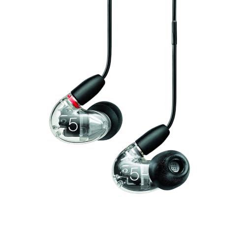 Shure AONIC 5 verdrahtete Sound -Isolierende Ohrhörer, High Definition Sound + Naturalbass, drei Treiber, In -Ear -Passform, kompatibel mit Apple & Android -Geräten - Clear von Shure