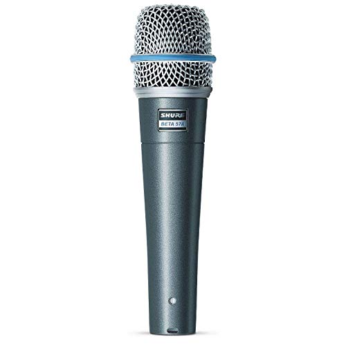 Shure BETA 57A -Instrumentmikrofon - Supercardioid Dynamic Mic für Gesangs- und Instrumentalanwendungen mit hohem Ausgangsnotym -Element, haltbarem Stahlgitter und Stoßhalterung von Shure