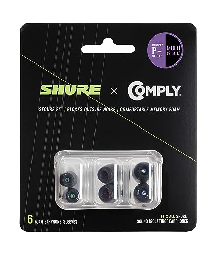 Shure EACYPF-6KIT Comply P-Serie schwarzer Schaumstoff, Kit, 6 Pack von Shure