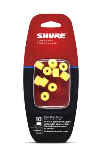 Shure EAYLF1-10 Schaumstoff-Ohrpassstücke für SE Ohrhörer (10 St.), Gelb von Shure