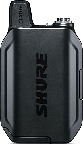 Shure GLXD1+ Wireless Bodypack Sender mit umkehrbarem Gürtelclip und SB904 Batterie (12 Stunden Laufzeit) - zur Verwendung mit GLX-D+ Dual Band Wireless Mikrofonsystemen (Empfänger separat erhältlich) von Shure