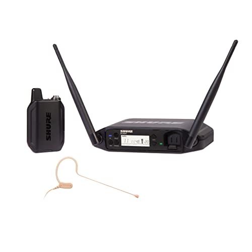 Shure GLXD14+/MX53 Dual Band Pro Digital Wireless Mikrofonsystem für Rundfunk, Kirche, Präsentationen - 12-Stunden-Batterielaufzeit, 30m Reichweite | MX153 Headset-Mikrofon, Einzelkanal-Empfänger. von Shure