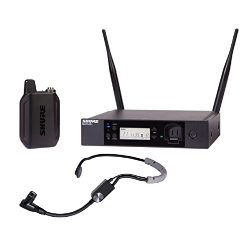 Shure GLXD14R+/SM35 Dual Band Pro Digital Wireless Mikrofonsystem - 12-Stunden Akkulaufzeit, 30m Reichweite | SM35 Headset-Mikrofon, Einzelkanal-Rack-Mount-Empfänger. von Shure