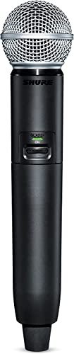Shure GLXD2+/SM58 Handheld Wireless Transmitter mit SM58 Vocal Mic Capsule und SB904 Battery (12 Stunden Laufzeit) - für GLX-D+ Dual Band Wireless Mikrofon Systeme (Empfänger separat erhältlich) von Shure