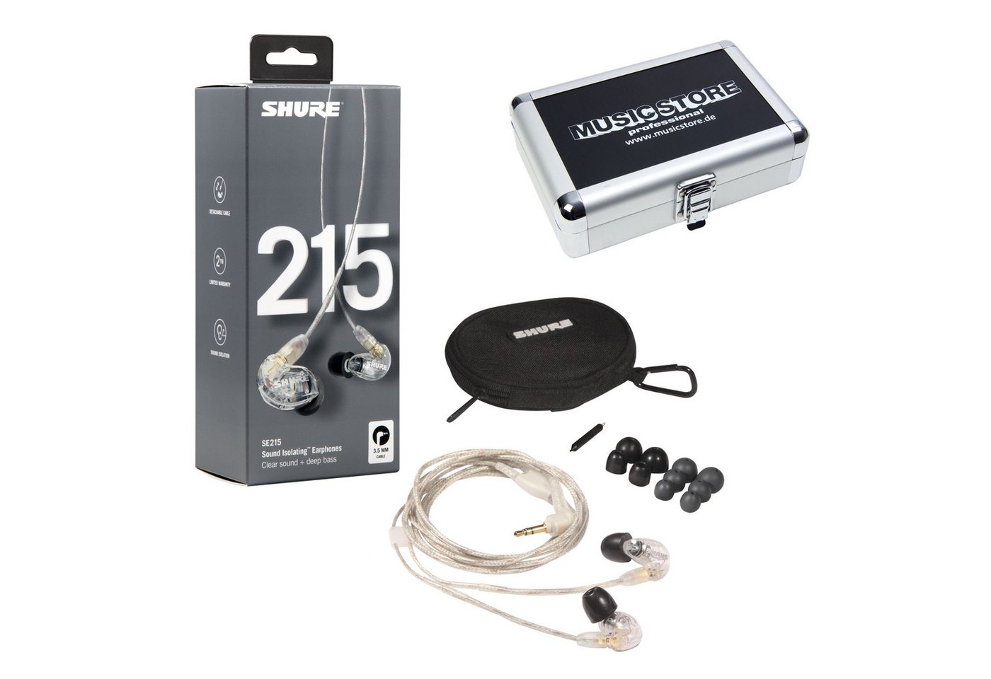 Shure In-Ear-Kopfhörer (SE215 + Case - Set - InEar Kopfhörer-Set) von Shure