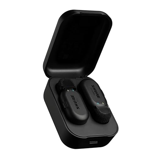 Shure MoveMic Two-Professonelle Funk-Ansteckmikrofone für iPhone & Android, 2 Bluetooth Mini Mics, 24 Stunden Ladezeit, Schnelles Setup, IPX4, Kompakte & tragbare Ansteckmikros (MV-TWO-Z6) von Shure