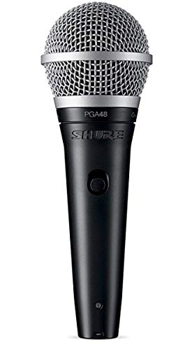 Shure PGA48 Dynamisches Mikrofon-Handheld-Mikrofon für Gesang mit Cardioid-Aufnahmemuster, EIN/Aus-Schalter, 3-pin-XLR-Stecker, 15 'XLR-zu-QTR-Kabel (PGA48-QTR) von Shure