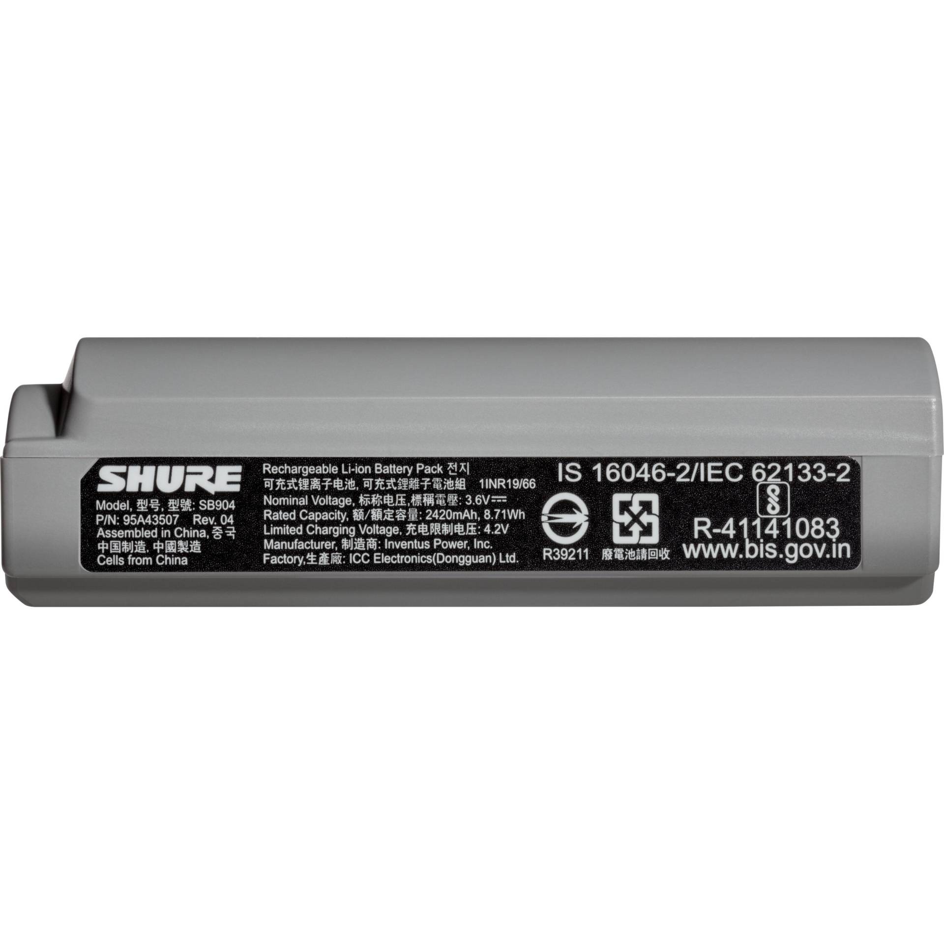 Shure SB904 Rechargeable Lithium-Ion Battery Shure SB904 Rechargeable Lithium-Ion Battery von Shure