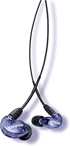 Shure SE215 Special Edition Uni Sound Isolating Ohrhörer, EIN Treiber, In-Ear, abnehmbares Kabel, transparenter Klang und kraftvolle Bässe, Musik, Videospiele, Telefonieren - Violett von Shure
