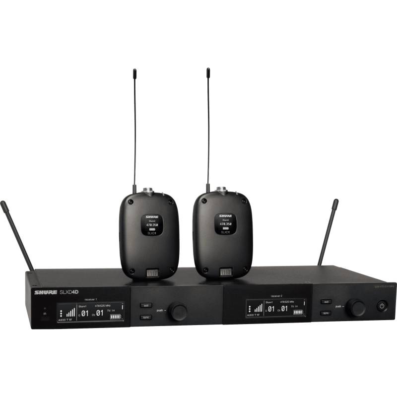 Shure SLXD14D Dual Receiver with 2x Bodypack Transmitters H56 (518-562 MHz) von Shure