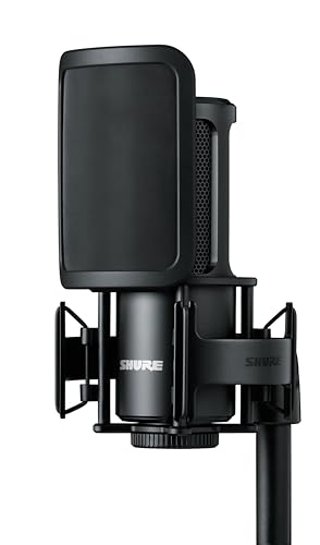 Shure SM4 Studio Recording Mikrofon, XLR Heimstudio Kondensator Mikrofon Optimiert für sanfte Vocals bis zu Lauten Instrumenten mit Mix-Ready Audio - robuste Metallbauweise (SM4-K-KIT) von Shure