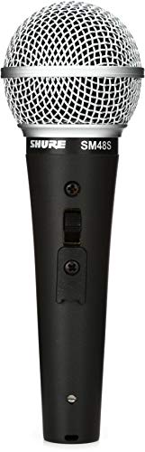 Shure SM48S Dynamisches Sprach- und Gesangsmikrofon mit Nierencharakteristik mit An/Aus-Schalter, Schwarz von Shure