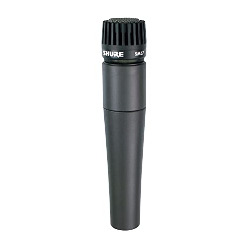 Shure SM57 Dynamisches Instrumentenmikrofon mit Nierencharakteristik, pneumatischer Schockhalterung, A25D Mikrofonklammer, Aufbewahrungstasche, 3-poligem XLR-Anschluss, ohne Kabel (SM57-LCE) von Shure