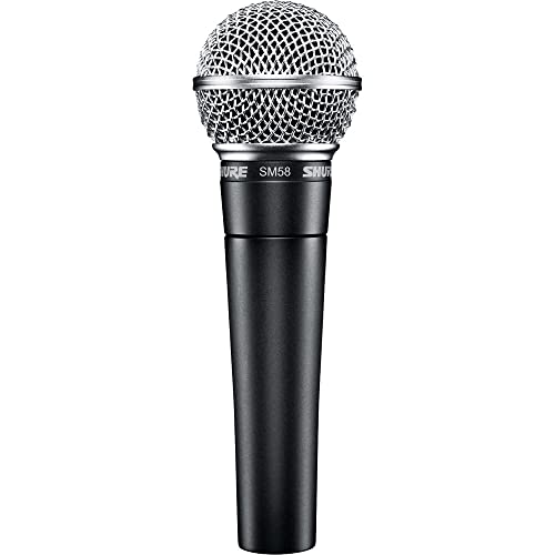 Shure SM58-LC Dynamisches Gesangsmikrofon mit Nierencharakteristik, pneumatischer Stoßdämpfer, integriertem Poppfilter, A25D Mikrofonklammer, 3-poligem XLR-Anschluss, ohne Kabel (SM58-LCE) von Shure