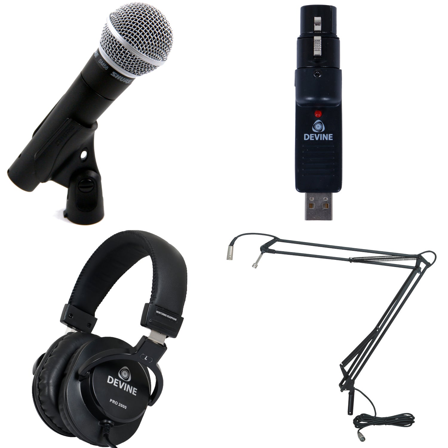 Shure SM58 LCE + USB Converter, Headphones and Broadcast Arm Shure SM58 LCE + USB Converter, Headphones and Broadcast Arm von Shure