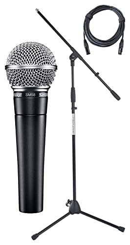 Shure SM58-LCE Mikrofon Set (Gesangsmikrofon inkl. Mikrofonständer & Mikrofonkabel) von Shure