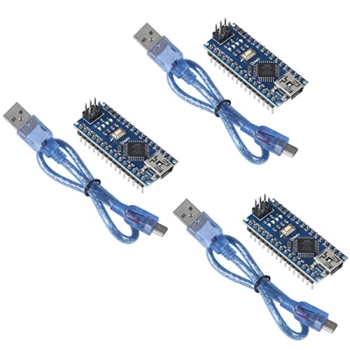 Shutao 3 Stück für Nano V3.0 ATmega328P Modul 5V 16M CH340 Mini USB Micro Controller Entwicklungsboard mit PIN-Headern Mikrocontroller Board mit Kabel von Shutao