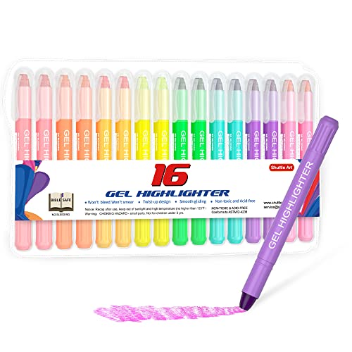 Shuttle Art 16 Bibelmarker (Gel Highlighters) 8 Farben, Gel Textmarker Set mit feiner Spitze, für Markieren und Hervorheben auf Notizen und dünnem Papier geeignet von Shuttle Art