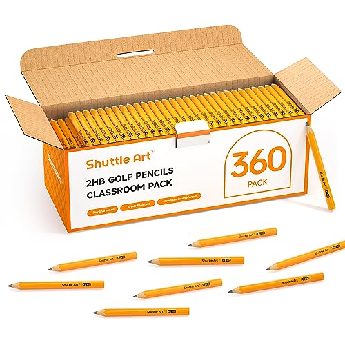 Shuttle Art Mini Bleistifte, 360 Stück #2 HB Bleistift, 8,9cm Golf-Bleistifte, vorgespitzte Graphitstifte in Großverpackung, kleine Bleistift Set für Kinder und Erwachsene zum Schreiben, Skizzieren von Shuttle Art