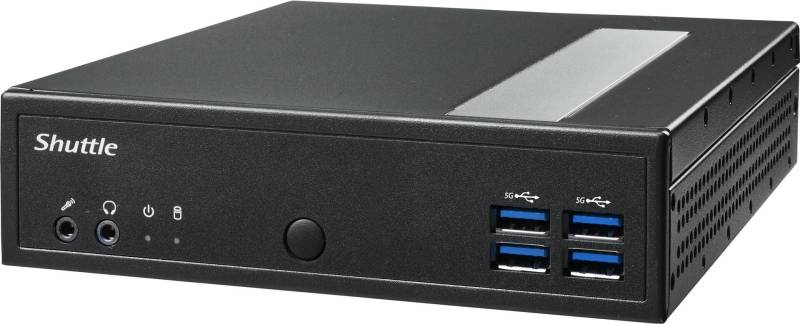 Shuttle XPC Slim SystemDL3000XA - Intel N100 - 8GB RAM - 128GB SSD M.2 (NVMe) - 2x LAN (2x 2.5Gbit) - 2xCOM - 1xHDMI - 1xDP - 1x VGA - lüfterlos - 24/7 Dauerbetrie (DL3000XA) von Shuttle