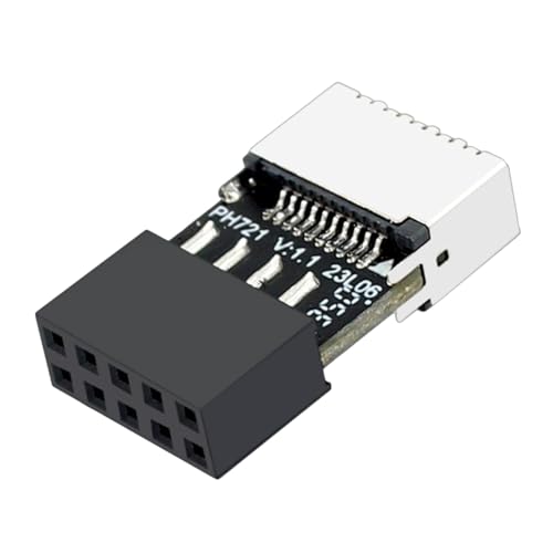 Shxupjn -Motherboard-Adapter, 9-poliger Stecker, USB 2.0-Chassis-Motherboard, Typ-C-Buchse, High-Speed-Konverter-Anschluss, Stecker auf Typ-E-Buchse, Motherboard-Adapter-Header Shxupjn -Motherboard-Adapter, 9-poliger Stecker, USB 2.0-Chassis-Motherboard, Typ-C-Buchse, High-Speed-Konverter-Anschluss, Stecker auf Typ-E-Buchse, Motherboard-Adapter-Header von Shxupjn