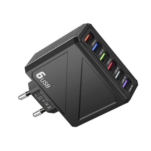 Shxupjn Tragbarer Ladeblock, USB-Ladewürfel,Multi-Port-Mehrzweck-Ladewürfel - Effizienter Ladeblock mit 6 USB-Anschlüssen, energiesparender Ladewürfel für Mobiltelefone, Tablets Shxupjn Tragbarer Ladeblock, USB-Ladewürfel,Multi-Port-Mehrzweck-Ladewürfel - Effizienter Ladeblock mit 6 USB-Anschlüssen, energiesparender Ladewürfel für Mobiltelefone, Tablets von Shxupjn