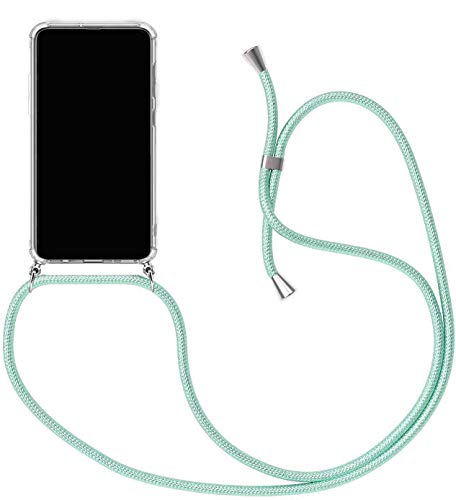 Handykette Kompatibel für Google Pixel 3 Hülle, Silikon Transparent Handyhülle mit Kordel zum Umhängen Necklace Hülle mit Band Schutzhülle Halsband Hülle mit Umhängeband, Grün von SiGrid