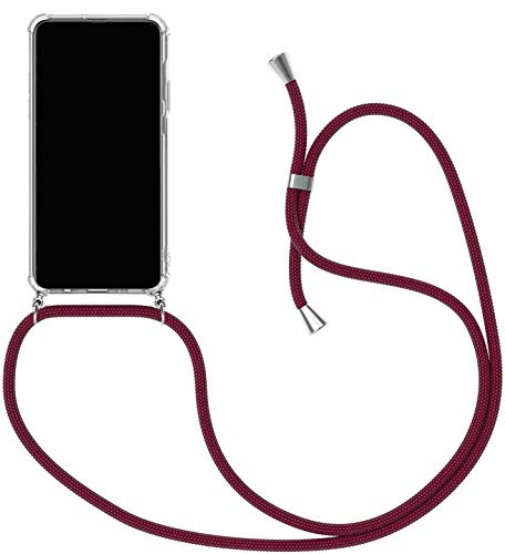 Handykette Kompatibel für Huawei P30 Pro Hülle, Silikon Transparent Handyhülle mit Kordel zum Umhängen Necklace Hülle mit Band Schutzhülle Halsband Hülle mit Umhängeband, Rot von SiGrid