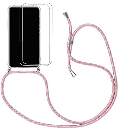 Handykette Kompatibel für Oppo Find X2 Pro Hülle, Silikon Transparent Handyhülle mit Kordel zum Umhängen Necklace Hülle mit Band Schutzhülle Halsband Hülle mit Umhängeband, Rosa von SiGrid