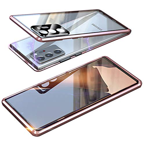 Magnetische Schutzhülle für Samsung Galaxy Note20 Ultra 5G, doppelter Objektivschutz aus gehärtetem Glas, Metallrahmen, 360-Grad-Schutz, HD-Kamera-Schutzhülle (Mystic Bronze) von SiGrid