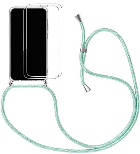 Handykette Kompatibel für Oppo A74 5G / A54 5G / A93 5G Hülle, Silikon Transparent Handyhülle mit Kordel zum Umhängen Necklace Hülle mit Band Schutzhülle Halsband Hülle mit Umhängeband, Grün von SiGridTech