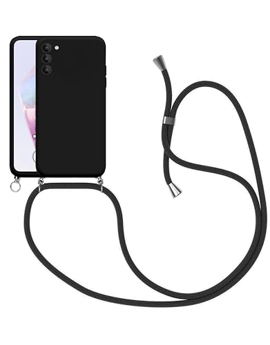 Handykette Kompatibel für Samsung Galaxy A35 5G Hülle, Silikon Handyhülle mit Kordel zum Umhängen Necklace Hülle mit Band Silikon Flexibel Schutzhülle, Schwarz von SiGridTech