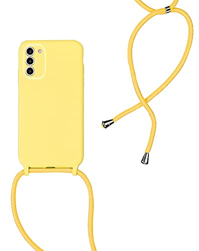 Handykette Kompatibel für Samsung Galaxy S20 FE (6,5") Hülle, Silikon Handyhülle mit Kordel zum Umhängen Necklace Hülle mit Band Silikon Flexibel Schutzhülle, Gelb von SiGridTech