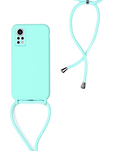 Handykette Kompatibel für Xiaomi Mi 10T / Xiaomi Mi 10T Pro Hülle, Silikon Handyhülle mit Kordel zum Umhängen Necklace Hülle mit Band Silikon Flexibel Schutzhülle, Grün von SiGridTech