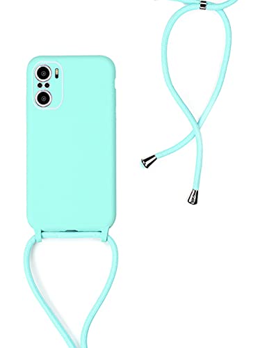 Handykette Kompatibel für Xiaomi Poco F3 Hülle, Silikon Handyhülle mit Kordel zum Umhängen Necklace Hülle mit Band Silikon Flexibel Schutzhülle, Grün von SiGridTech