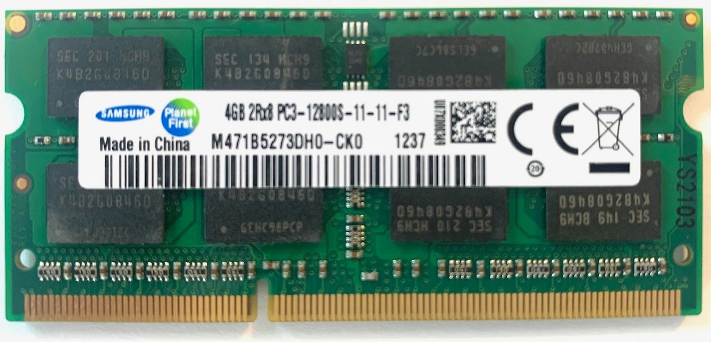 SiQuell Samsung 4GB DDR3 1600MHz PC3 12800S SO Dimm Arbeitsspeicher RAM Memory Laptop-Arbeitsspeicher von SiQuell