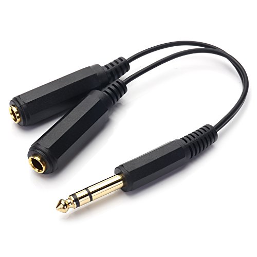 SiYear 6.35mm Stecker auf 2 x 1/4 "TRS Buchse Stereo Audio Adapter Lautsprecherkabel, Y Verteiler vergoldeten Audiokabel, 6.5 Umdrehung double 6.5 Mutter (0.2M) von SiYear