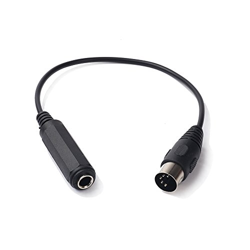 SiYear 6.35mm TRS (1/4 Zoll) Buchse auf MIDI 5-polig Stereo Audio Kabel, für Mikrofon Audio Ausgang, Stereo Audio Erweiterung, MIDI Keyboard, E-Piano, MIDI Gitarre, etc (0,3M) von SiYear