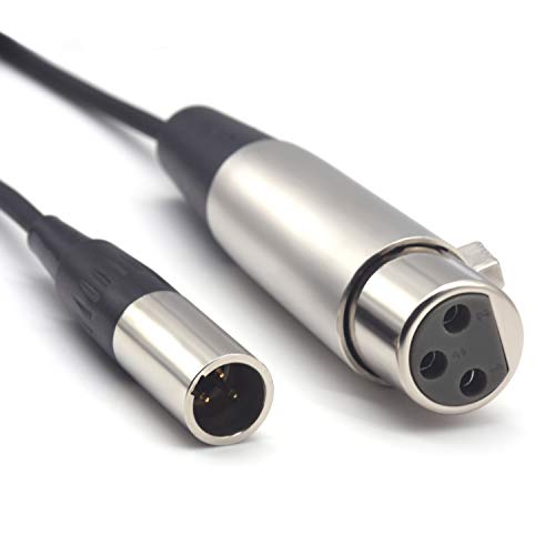 SiYear Mini-XLR-Stecker auf XLR-Buchse Mikrofonkabel für Blackmagic Pocket 4K-Kamera Video Assist 4K, Mini XLR 3-poliges Pro-Revers-Audiokabel (5Feet)) von SiYear