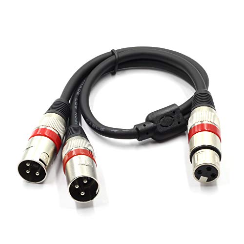 SiYear Symmetrisches Mikrofon-Patchkabel, Y-Kabel, XLR-Buchse auf Dual-XLR-Stecker, 3-polig, Splitterkabel, Audio-Adapter (XLR-F auf zwei XLR-M), 50 cm von SiYear
