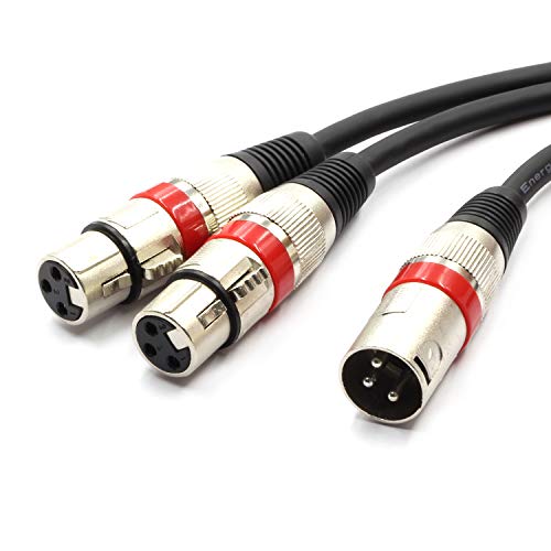 SiYear Symmetrisches Mikrofon-Patchkabel, Y-Kabel, XLR-Stecker auf Dual-XLR-Buchse, 3-poliger Klinkenstecker, Audio-Adapter (XLR-M auf zwei XLR-F), 50 cm von SiYear