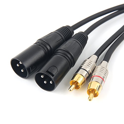 SiYear Unsymmetrisches 2 XLR 3-polig o Dual RCA männlich Phono Stecker HIFI Audio Kabel Kabel Dual XLR auf 2 RCA Stecker Anschluss Mikrofonkabel Patchkabel (3 m) von SiYear